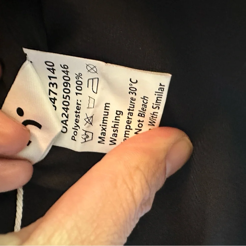 890. Commense One Shoulder Sheer Drape Mini Dress Black | Small - Picture 6 of 6